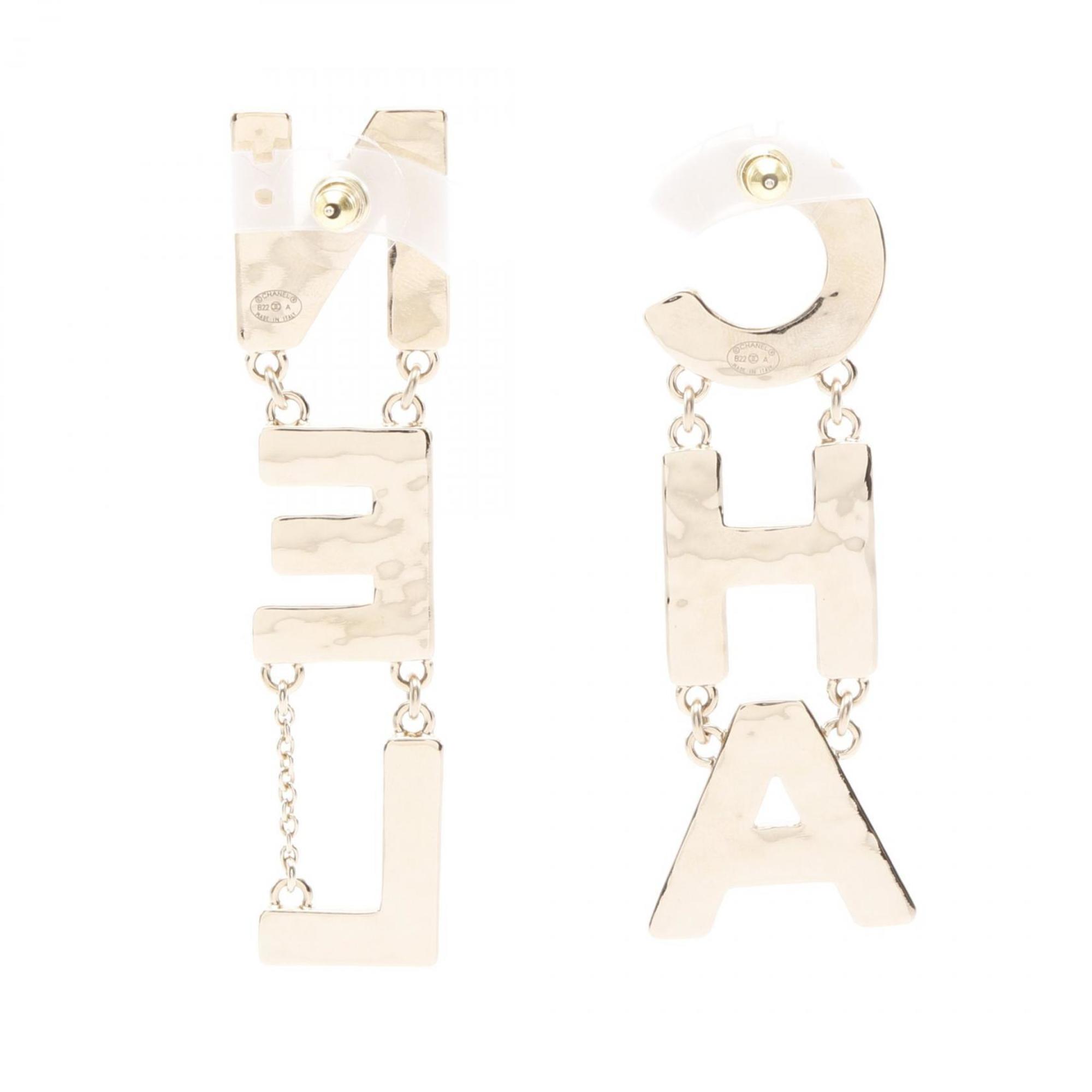 Earrings Logo Gold-Tone Metal
