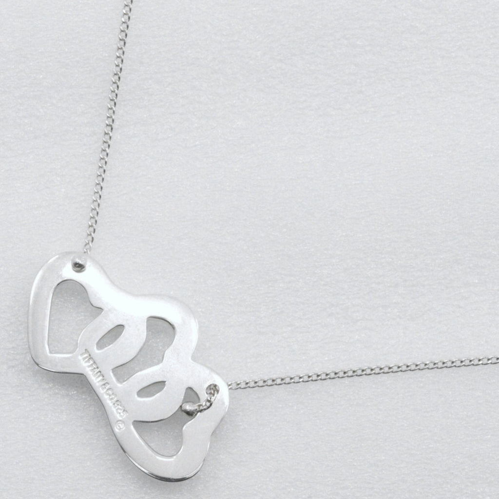 Triple Heart Pendant Necklace Sterling Silver