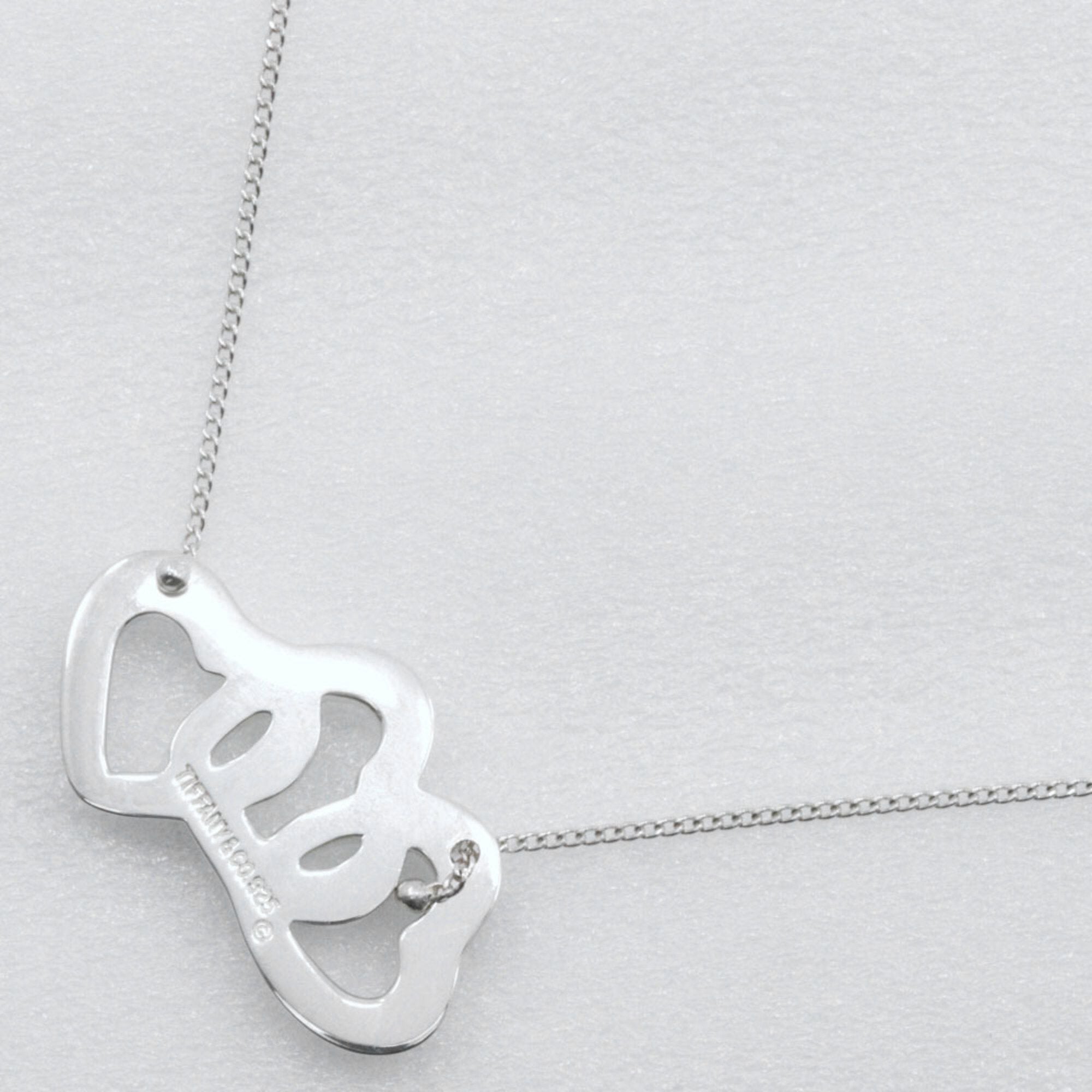 Triple Heart Pendant Necklace Sterling Silver