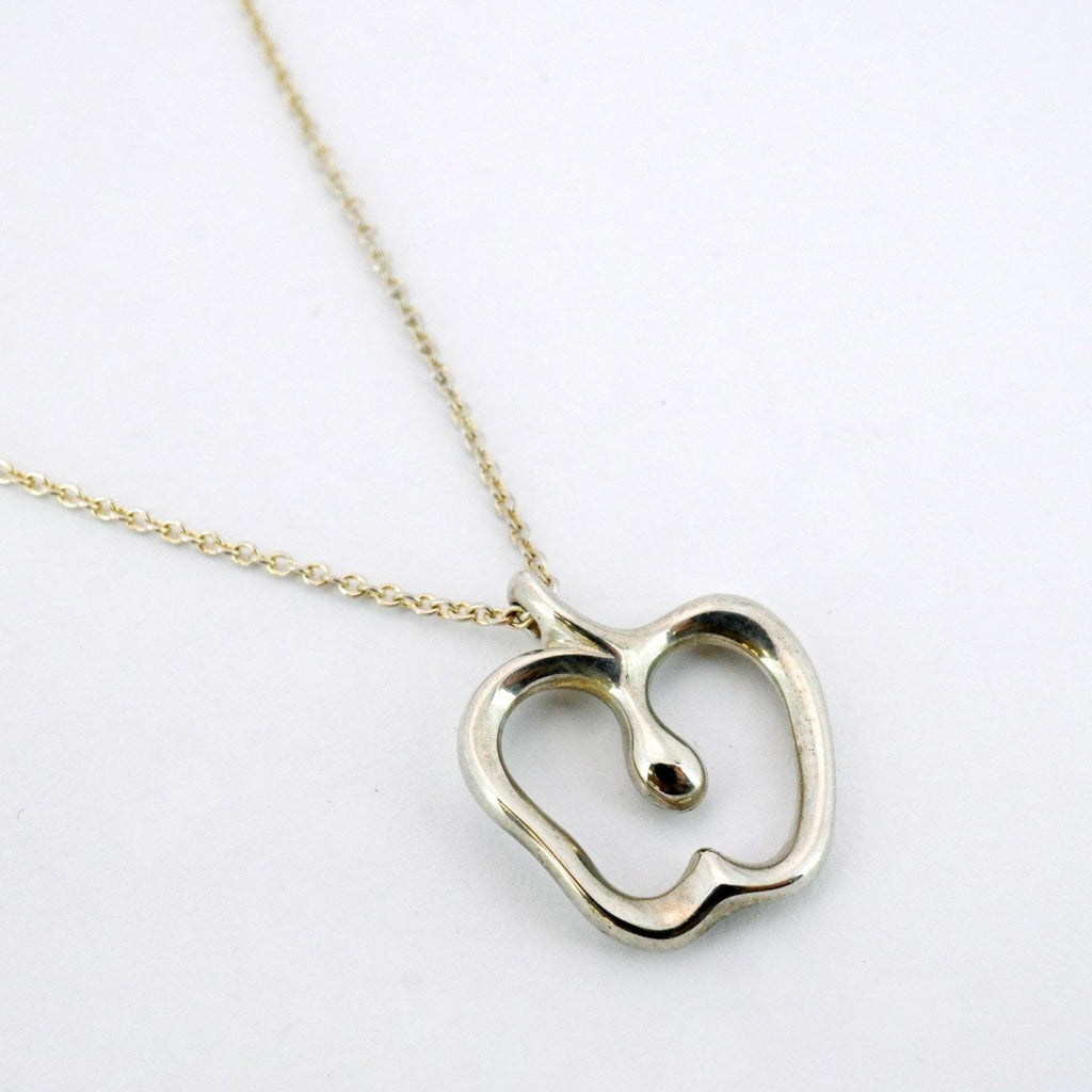 Apple Pendant Necklace Sterling Silver