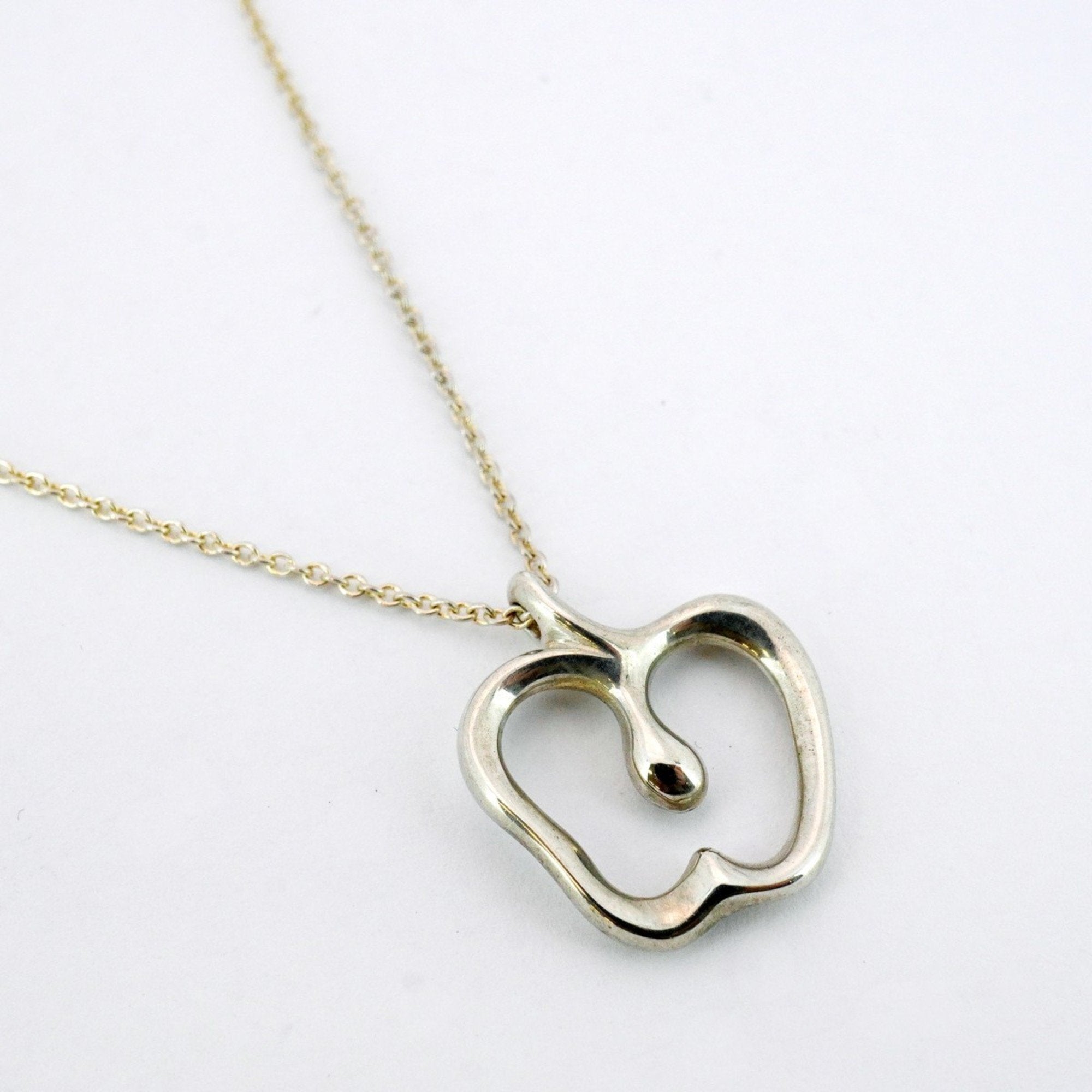 Apple Pendant Necklace Sterling Silver