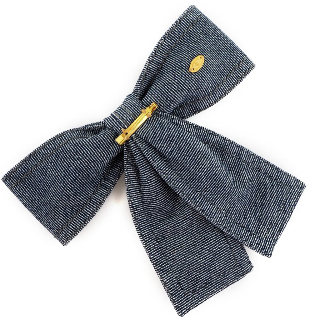 Ribbon Denim Brooch Blue