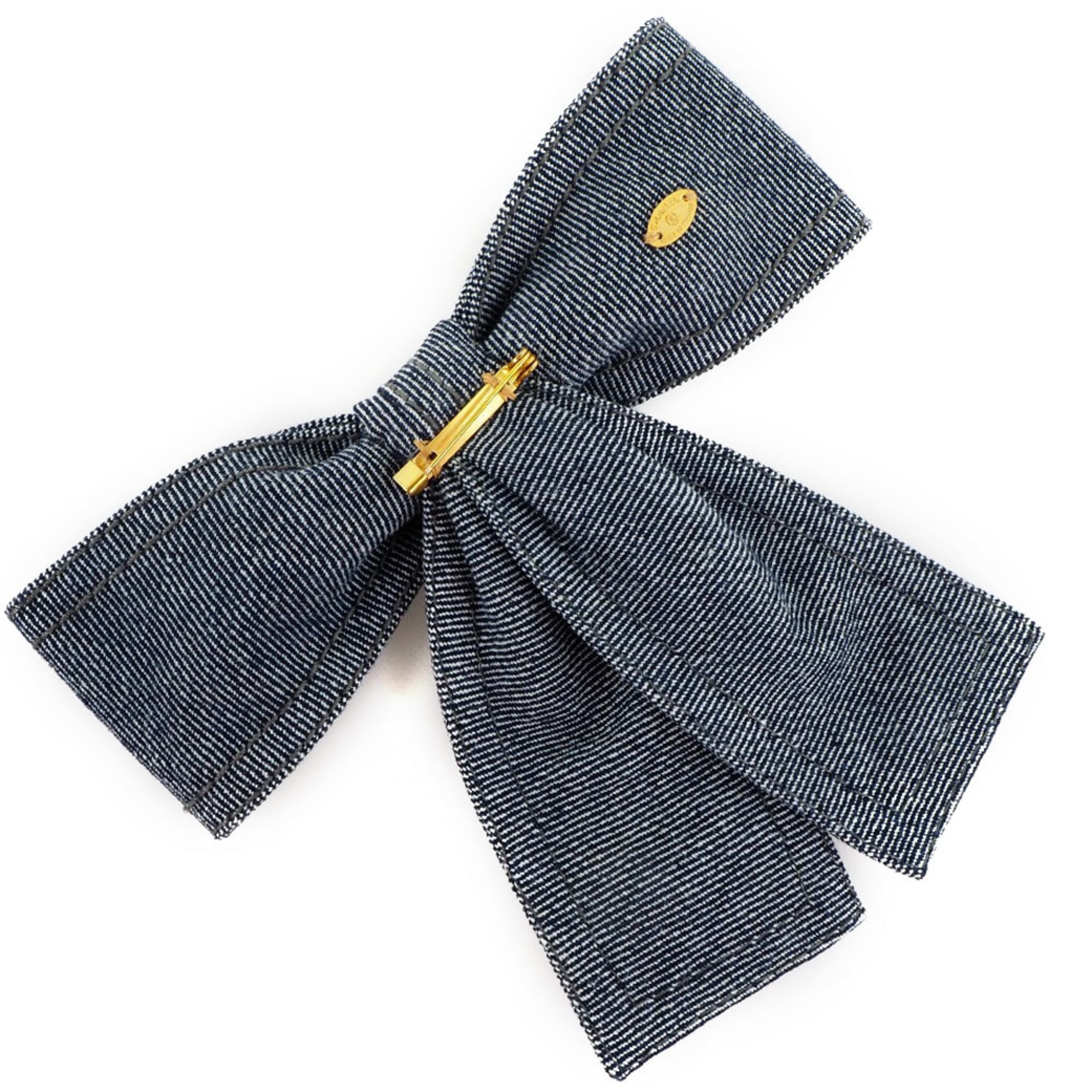 Ribbon Denim Brooch Blue