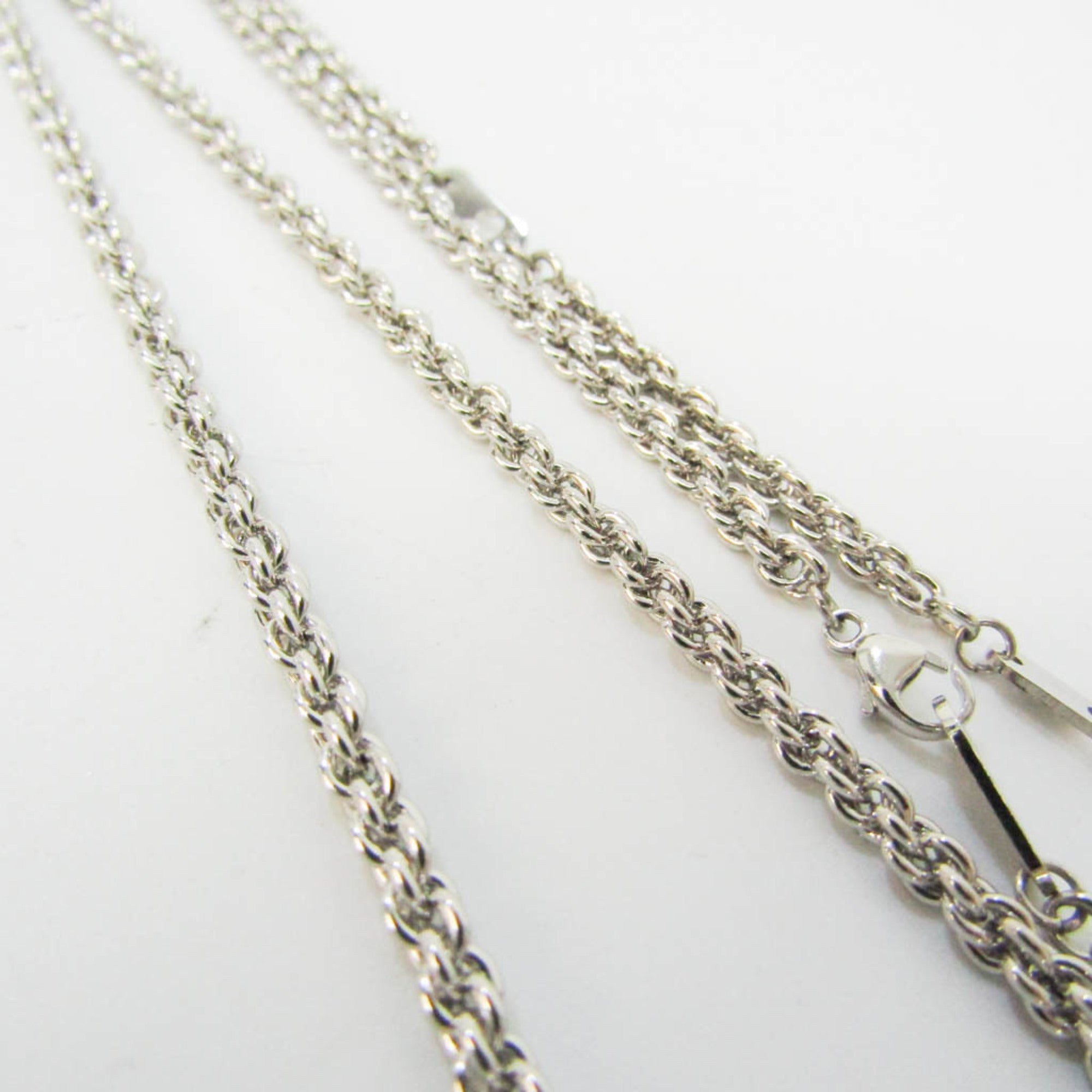Pendant Necklace Metal with Rhinestone Silver