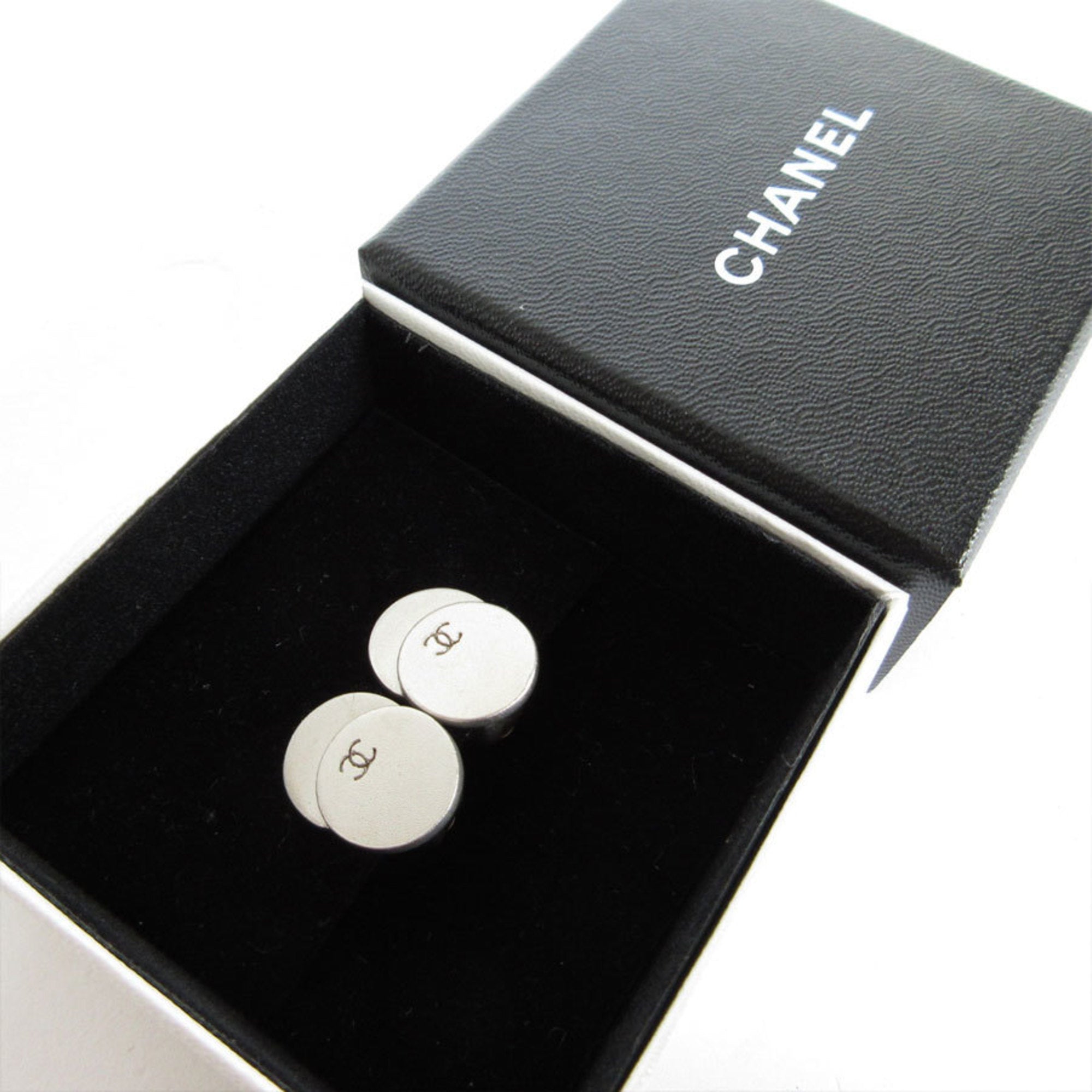 CC Logo Clip-On Earrings Silver-Tone Metal Silver-Tone Metal