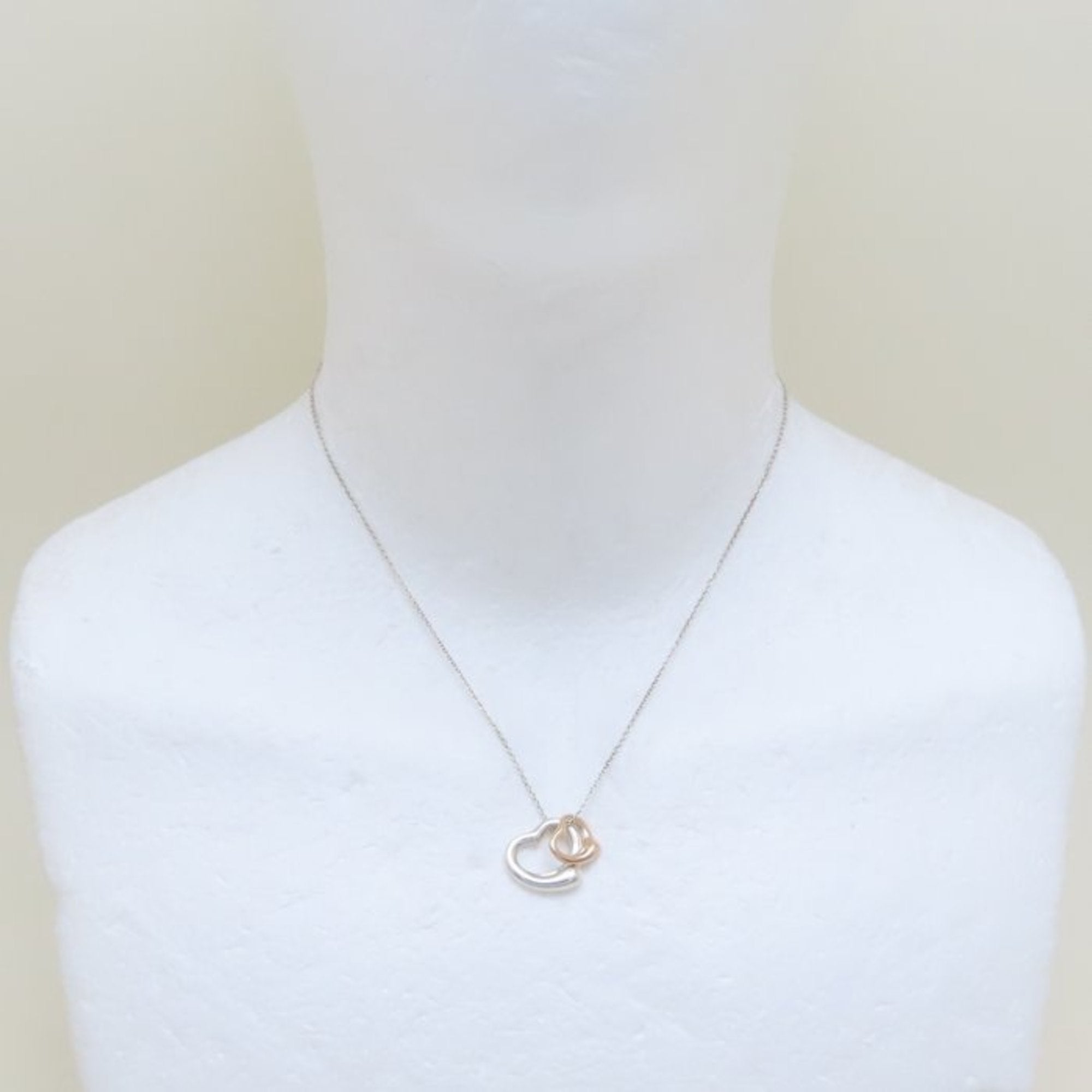 Elsa Peretti Pendant Necklace Sterling Silver with 18K Rose Gold 14.3mm