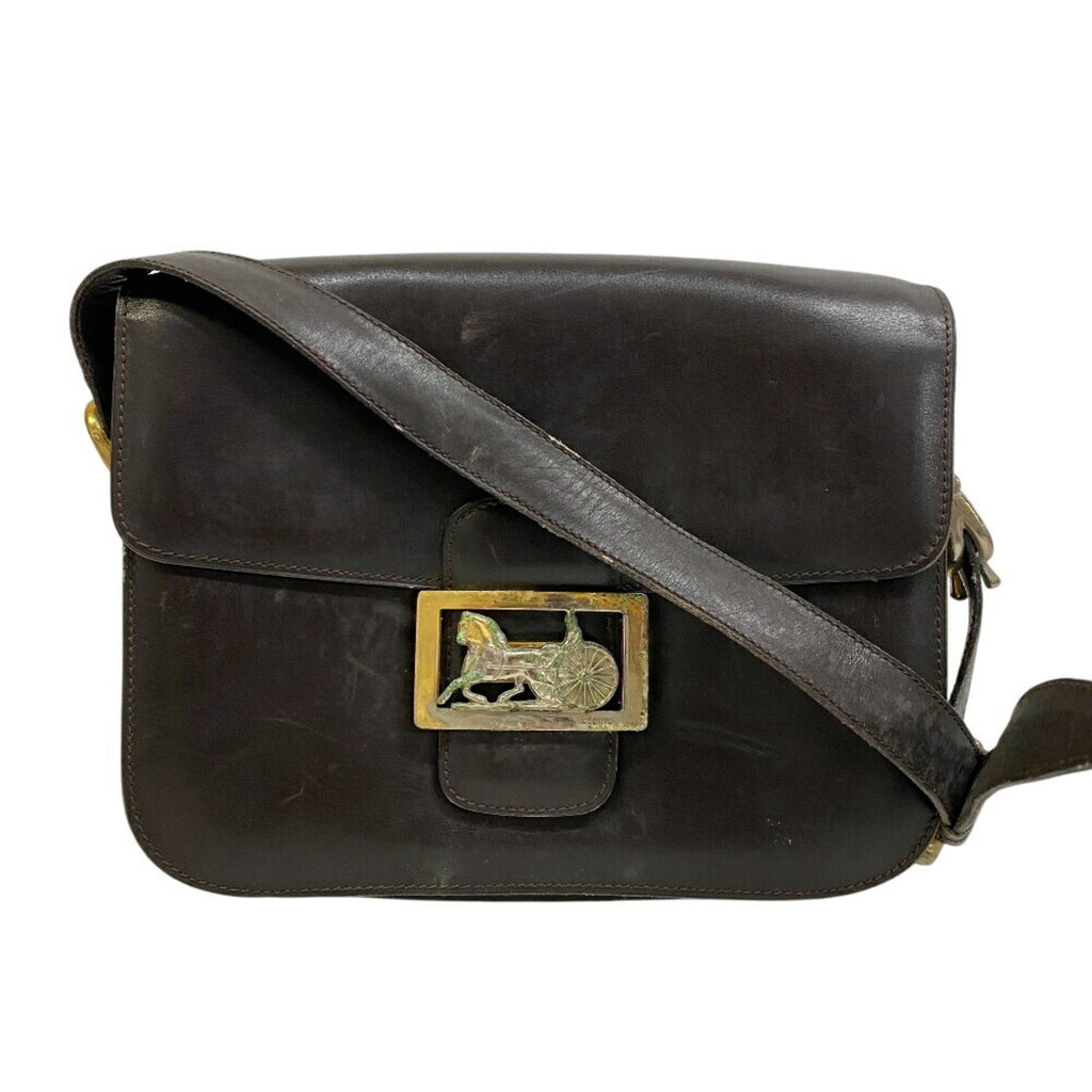 Vintage Carriage Flap Bag Leather Medium