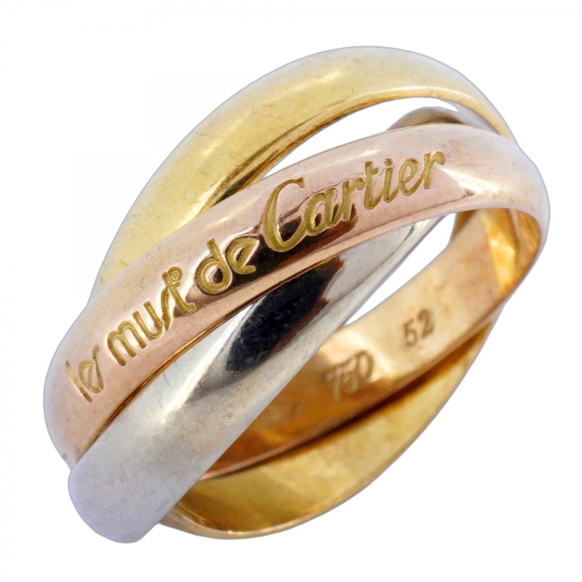 Vendome Louis Cartier Band Ring 18K Tricolor Gold
