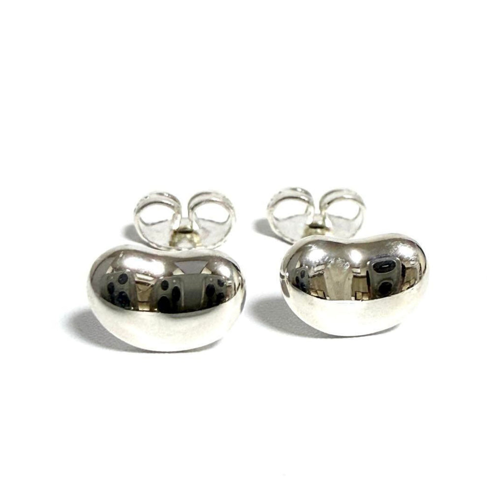 Bean Earrings Sterling Silver 9mm Sterling Silver