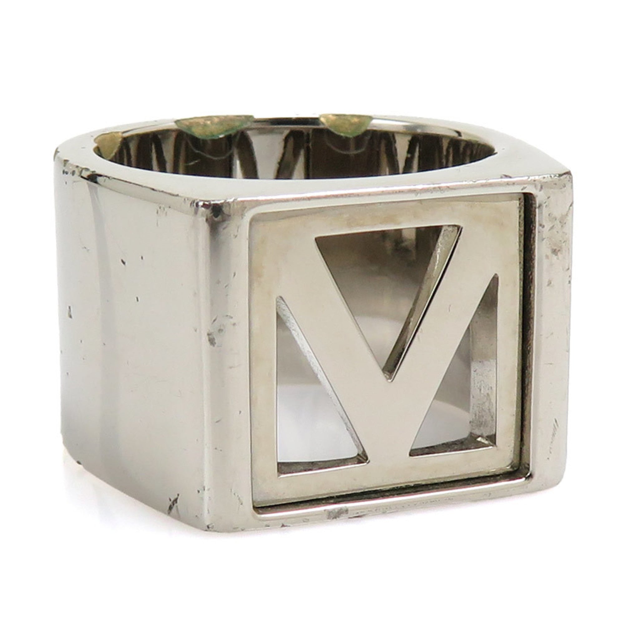 Chivalier V Square Ring Metal Silver