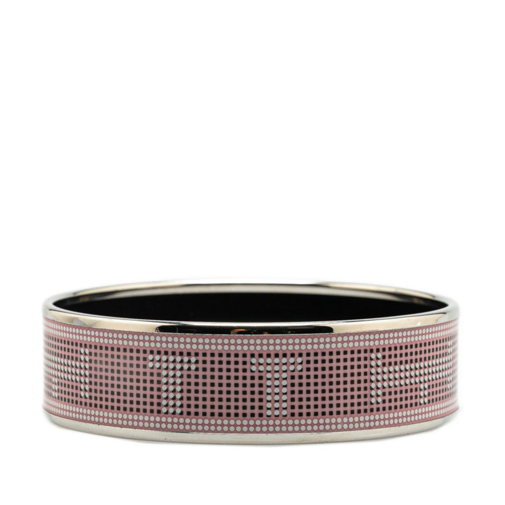 Bangle Pink and Silver Metal Bracelet