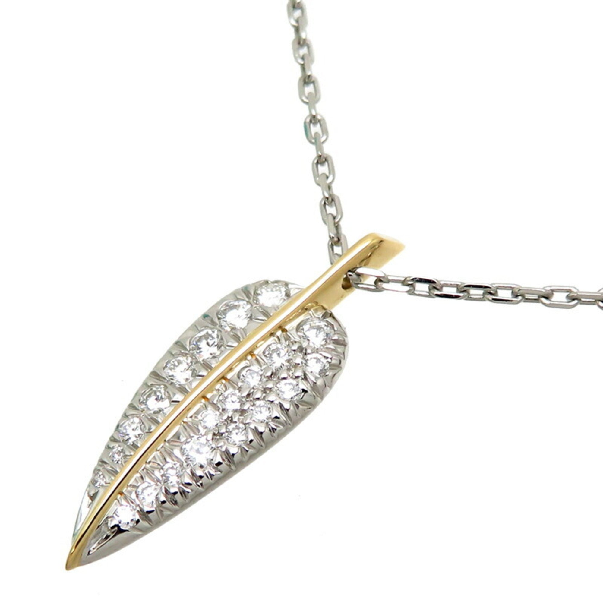 Pendant Necklace Platinum and 18K Yellow Gold with Diamond