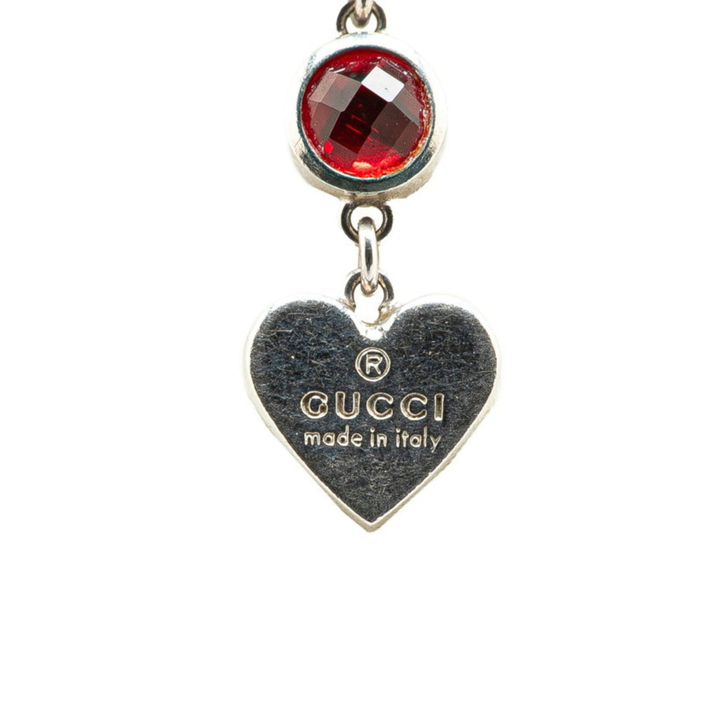 Heart Stud Pendant Necklace Sterling Silver