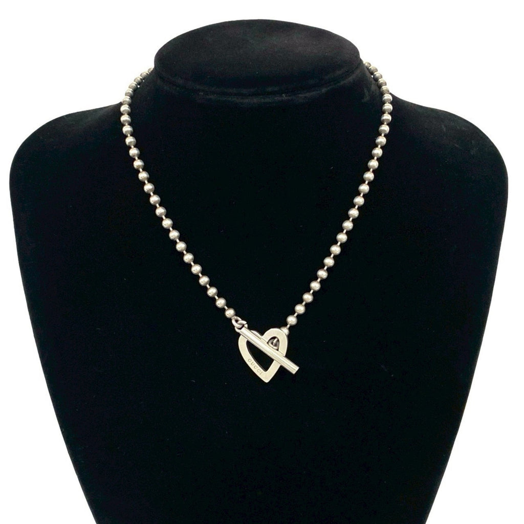 Toggle Heart Pendant Necklace Sterling Silver