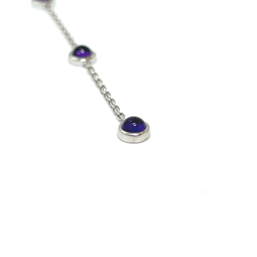 Pendant Necklace 18K White Gold with Amethyst