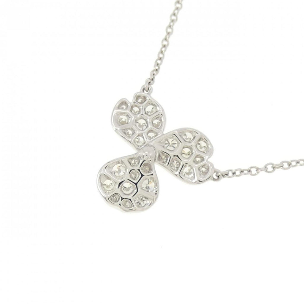 Paper Flower Pendant Necklace Platinum with Diamond