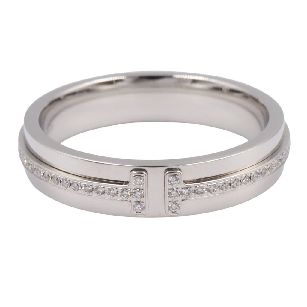 T Two Band Ring 18K White Gold with Diamond