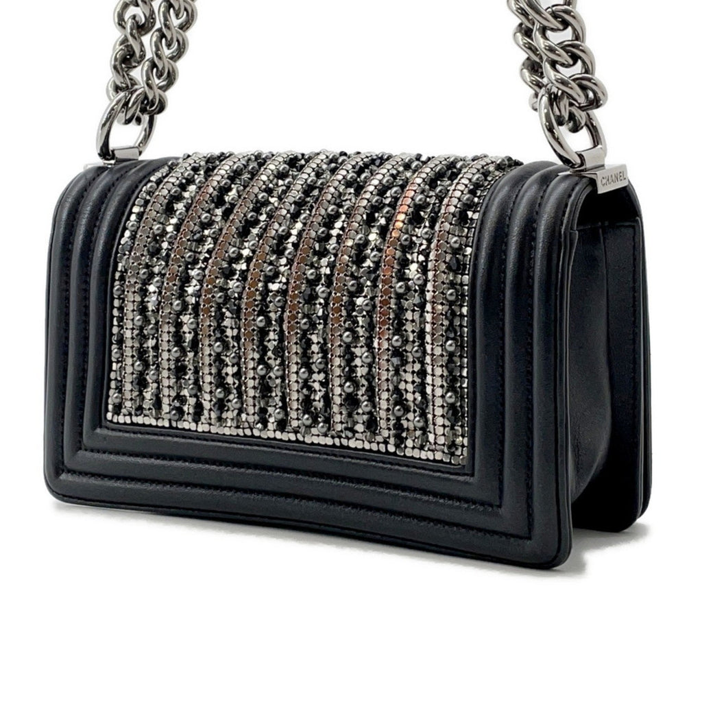 Boy Flap Bag Strass Embellished Leather Small