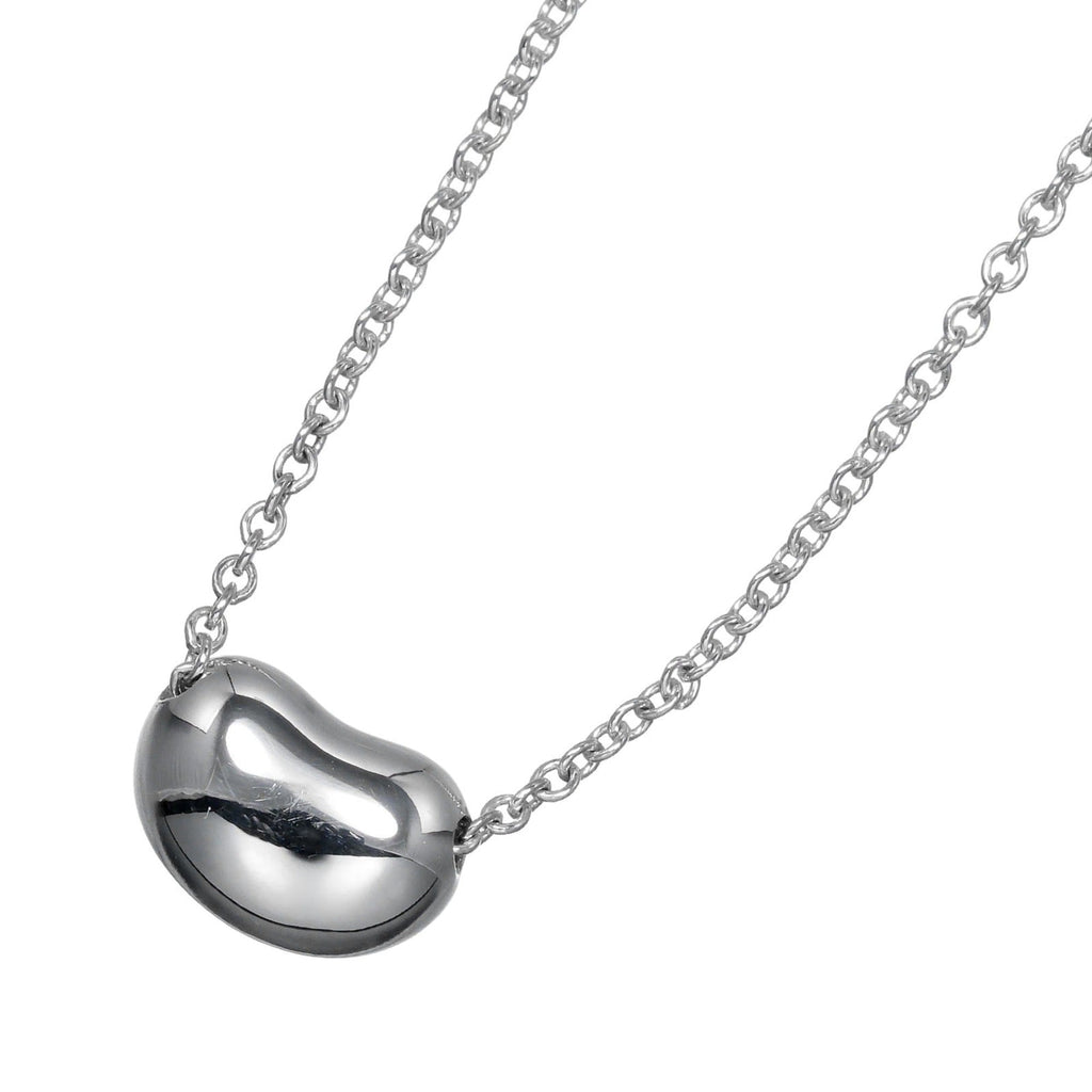 Bean Pendant Necklace Sterling Silver 6.1mm