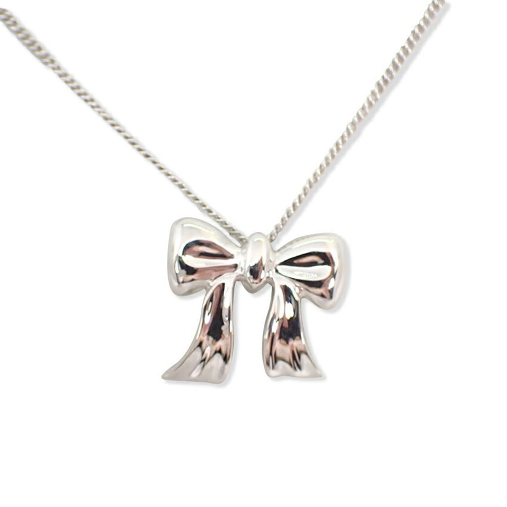 Ribbon Pendant Necklace Sterling Silver