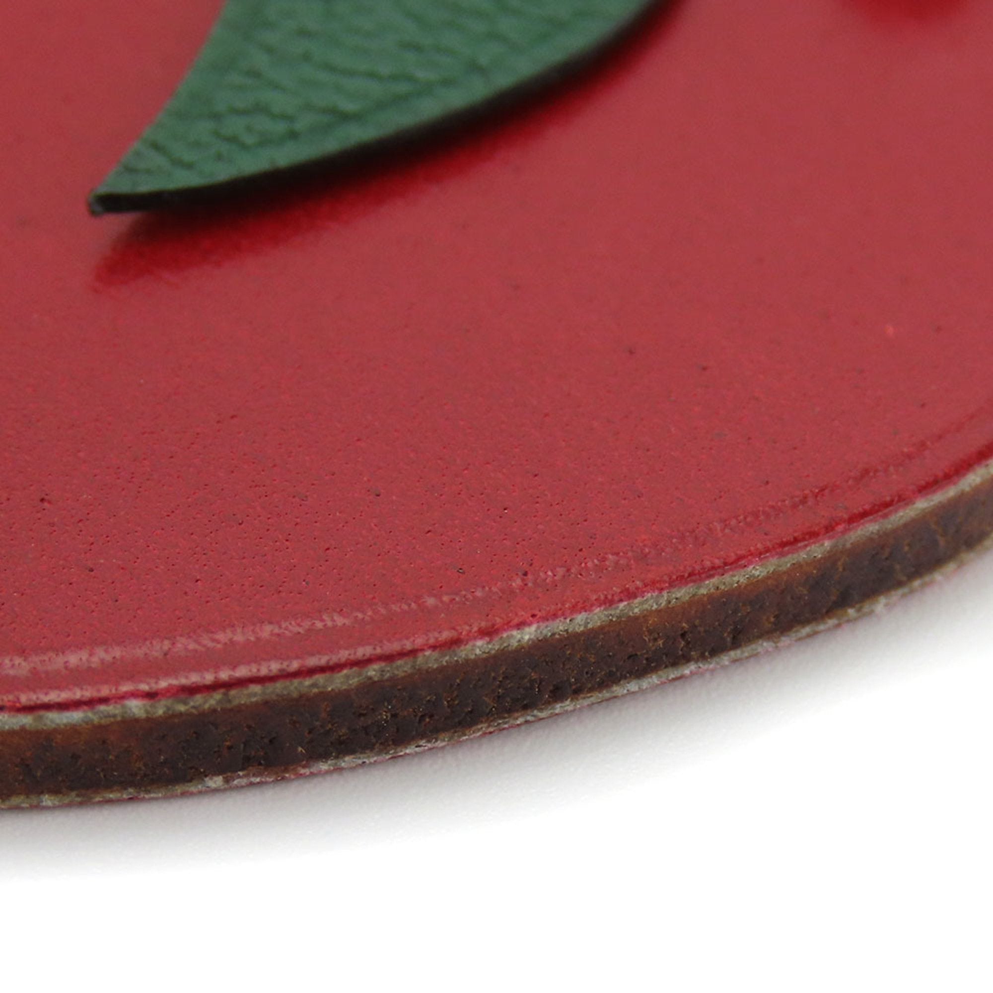 Apple Charm Leather and Sterling Silver Red Handbag Charm