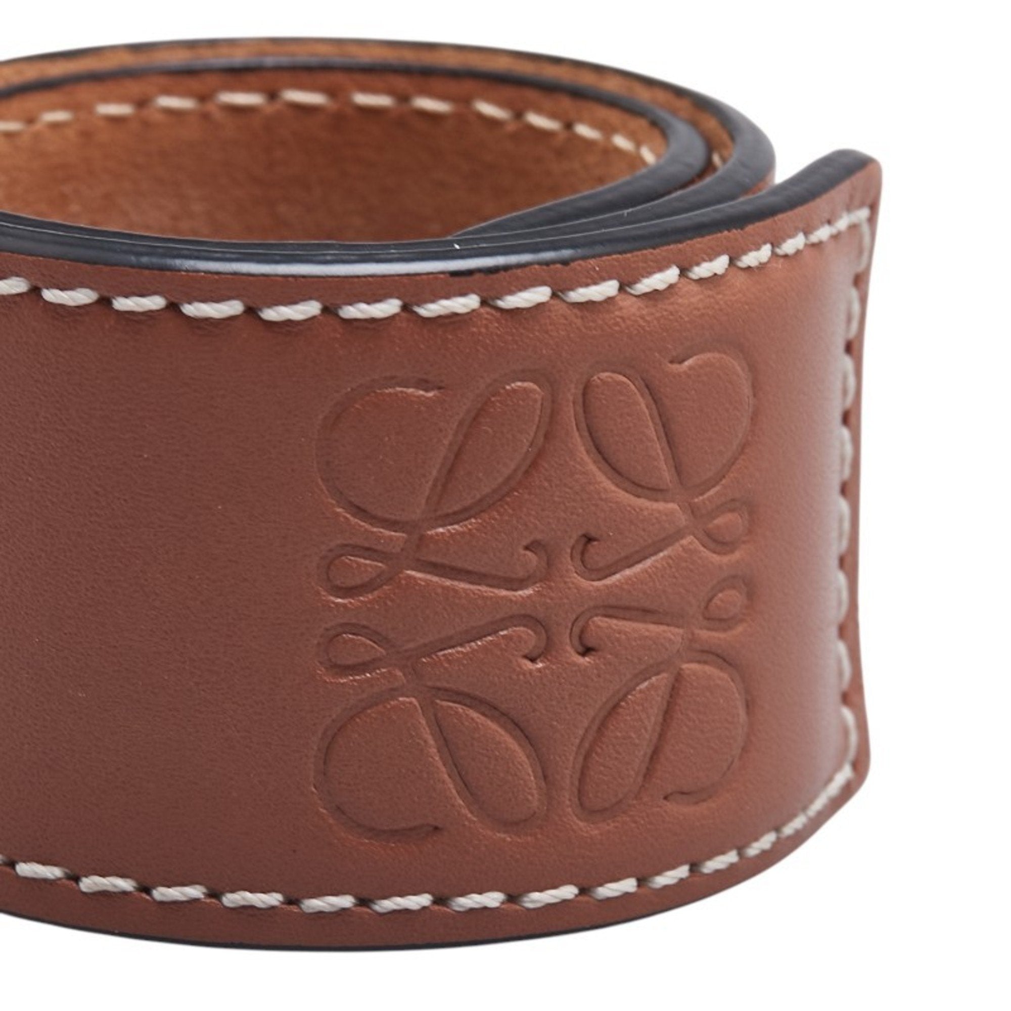 Anagram Slap Bracelet Leather Brown Small