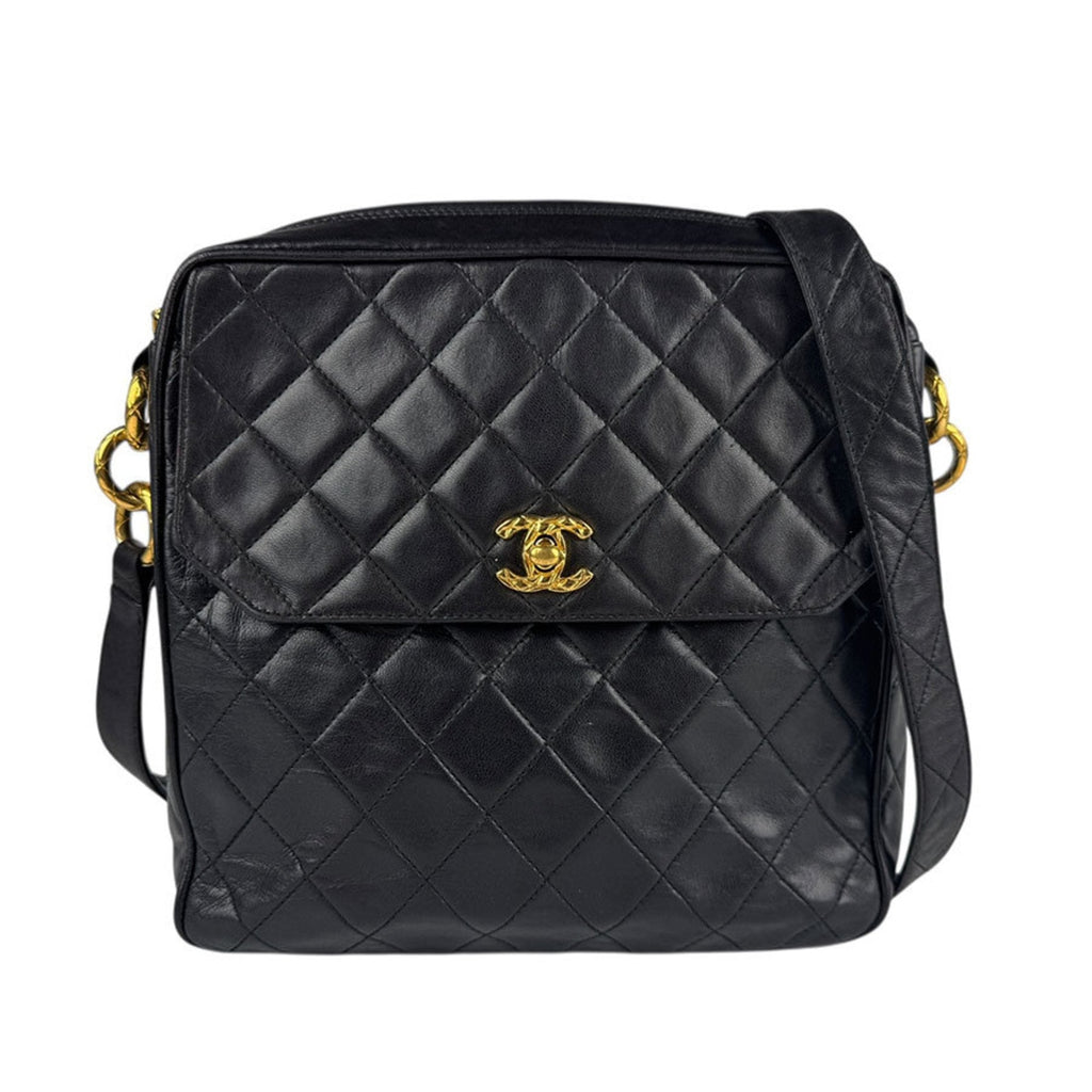 Vintage Front Pocket Camera Bag Quilted Lambskin Medium