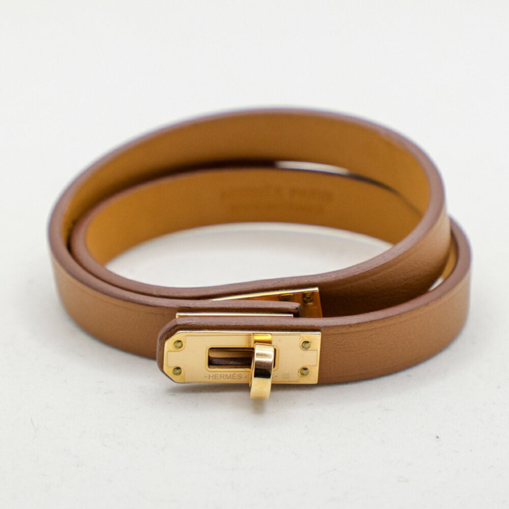 Mini Kelly Double Tour Bracelet Metal and Swift Leather