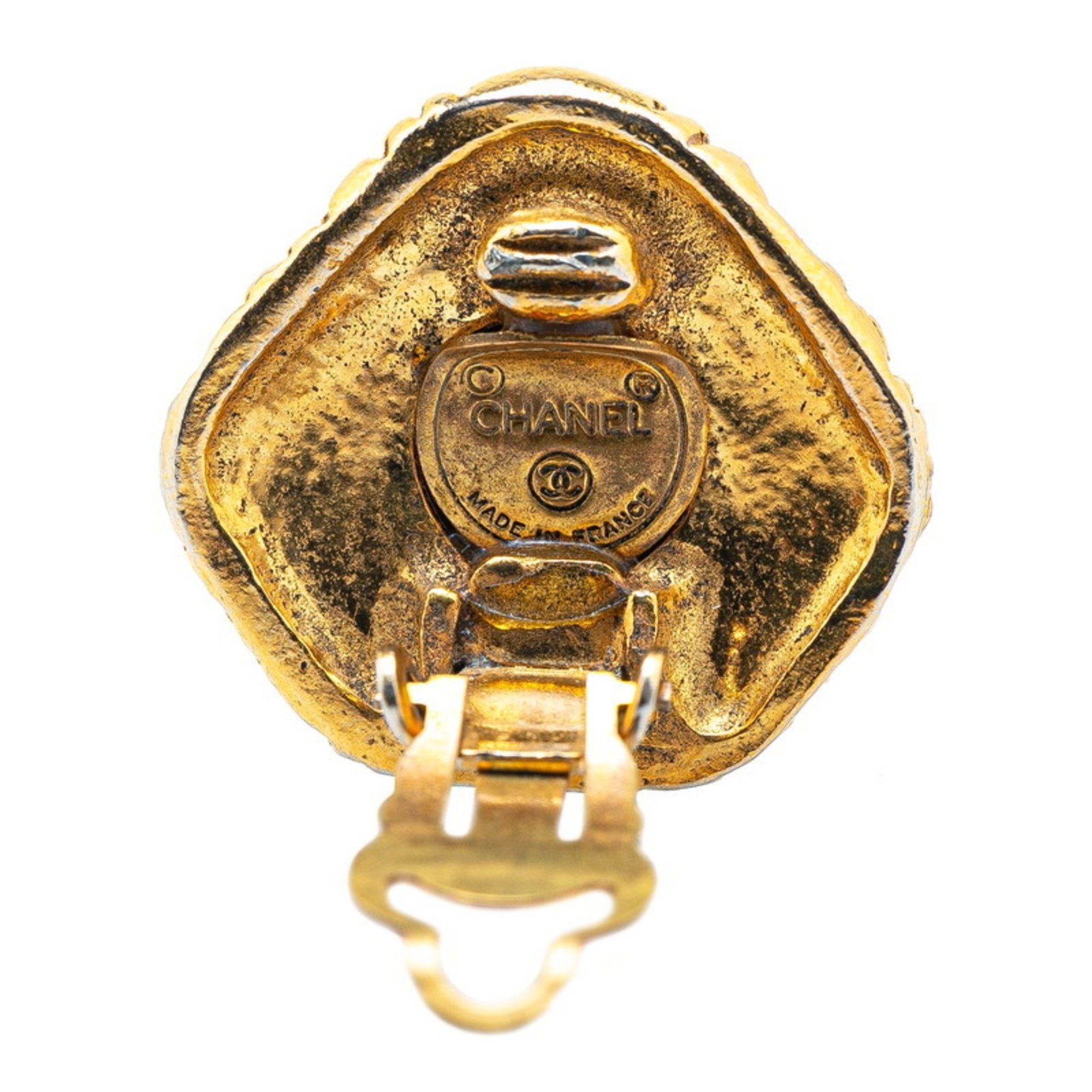 Vintage Earrings Gold-Tone Metal
