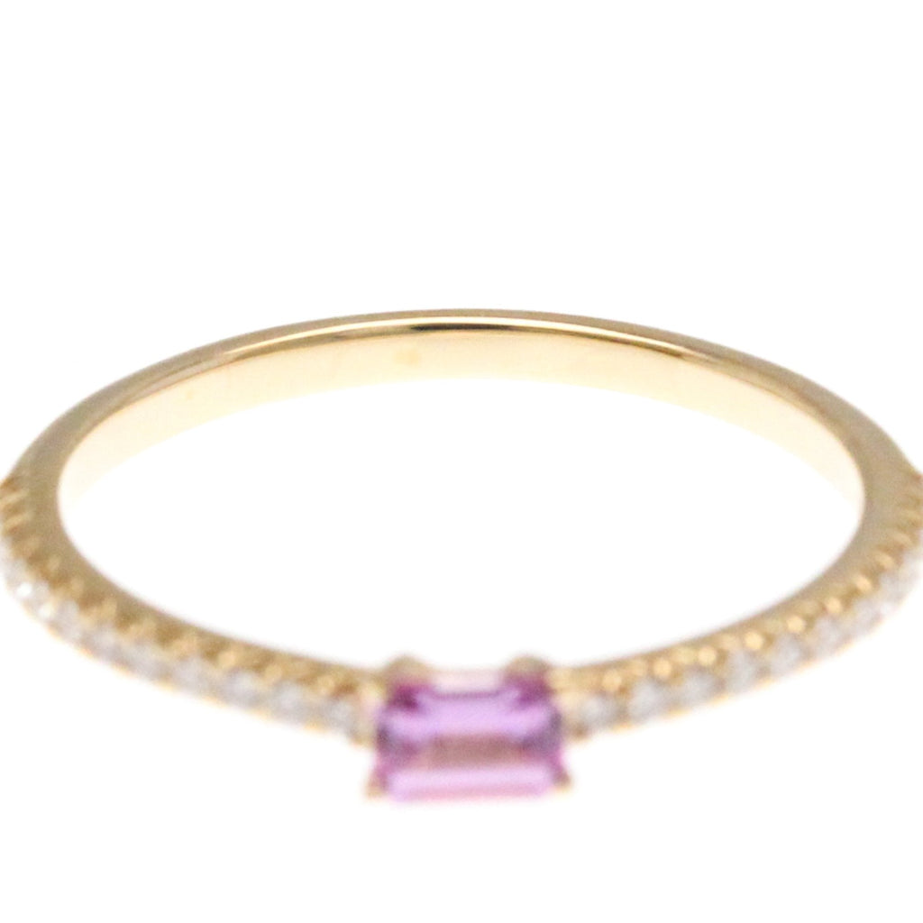 Band Ring 18K Rose Gold with Diamond and Sapphire