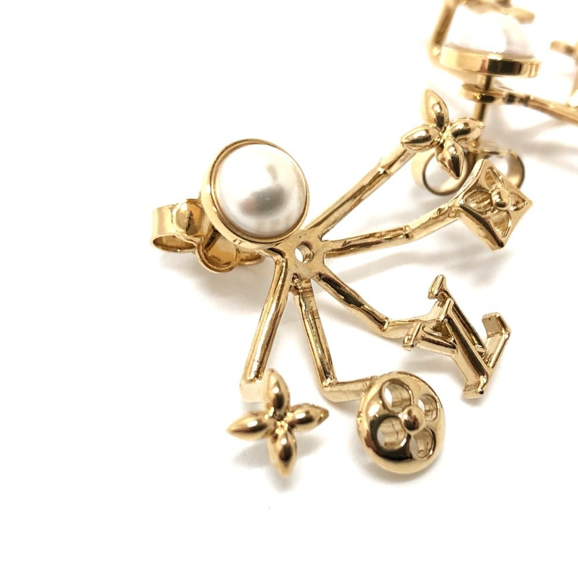 Pearl Clip-On Earrings Brass and Metal