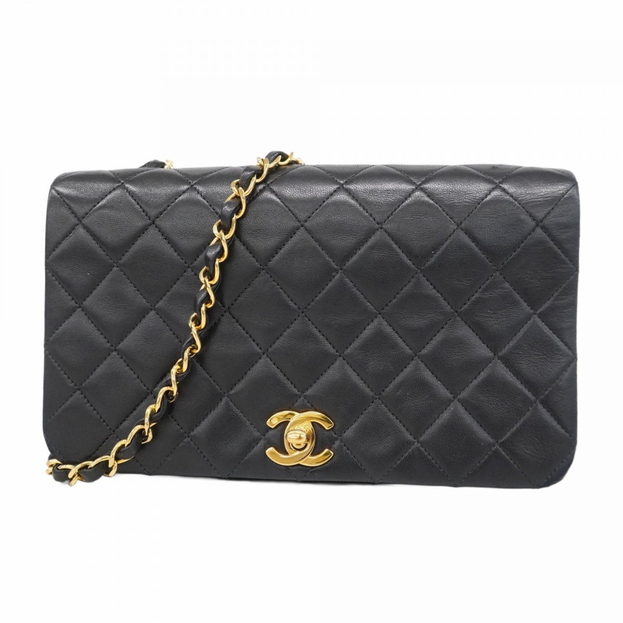 Vintage Full Flap Bag Quilted Lambskin Medium
