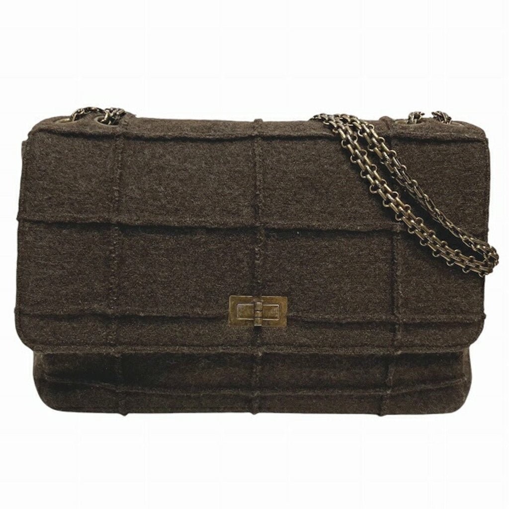 Chocolate Bar Mademoiselle Flap Bag Quilted Wool Jumbo