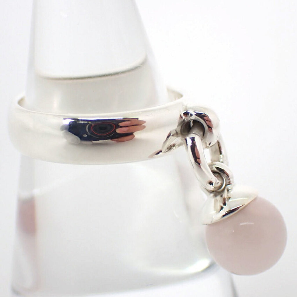 Ball Dangle Quartz Watch Sterling Silver with Rose Quartz 6.5