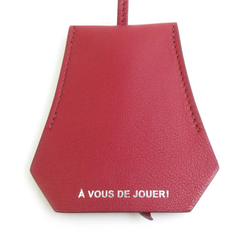 Charm Leather and Metal Burgundy Silver Handbag Charm