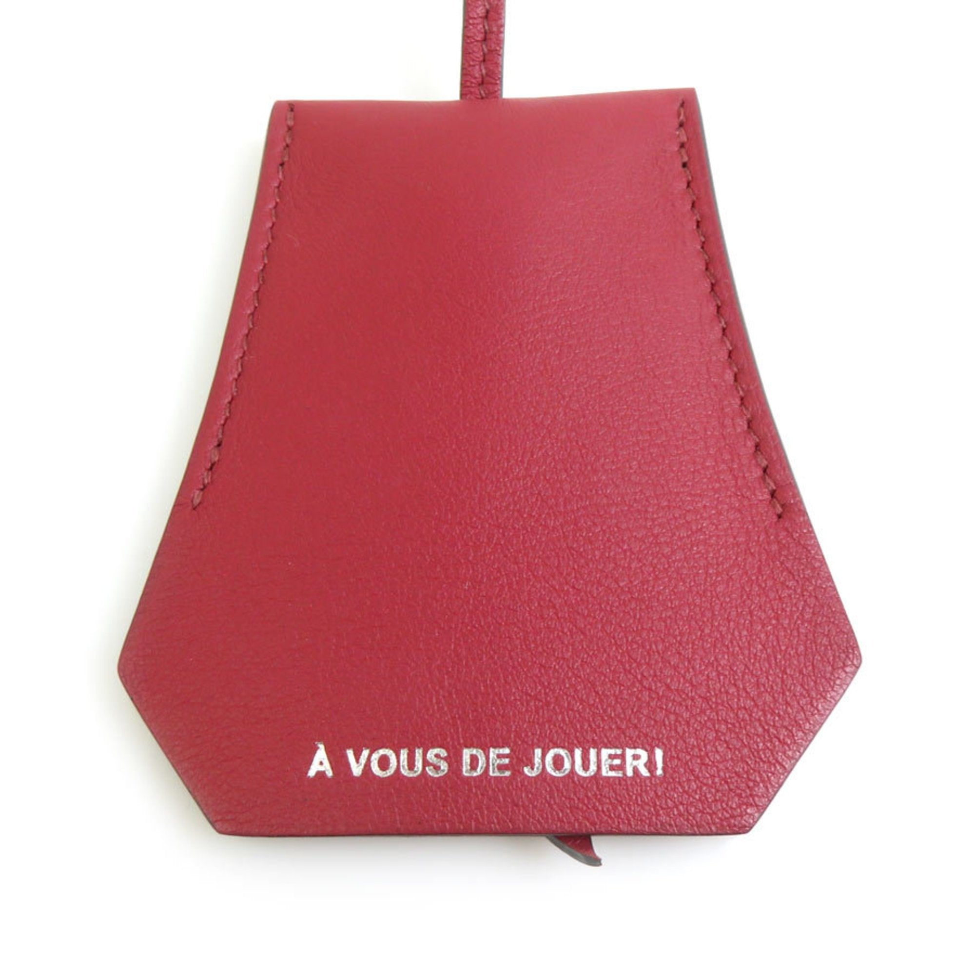 Charm Leather and Metal Burgundy Silver Handbag Charm
