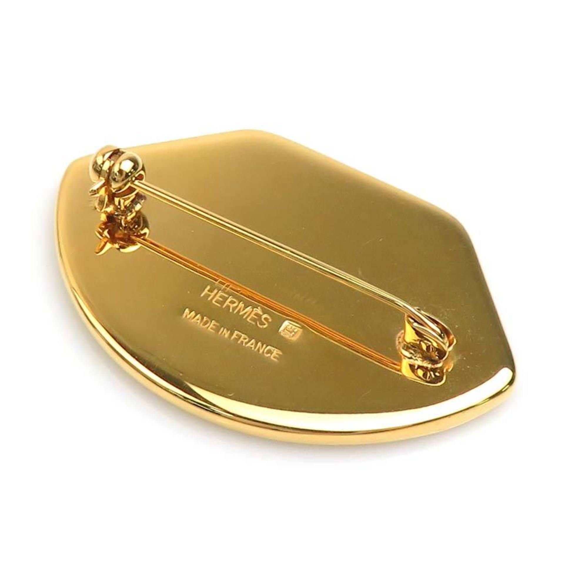 Brooch Enamel and Metal Black and Gold and Multi-Color