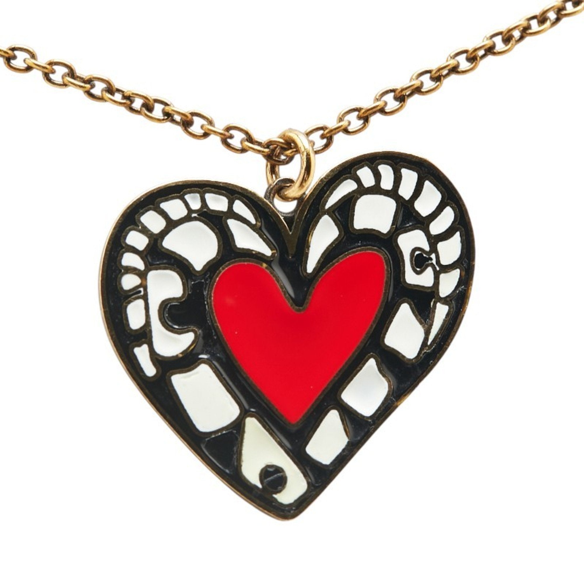 Pendant Necklace Gold Multicolor Plated