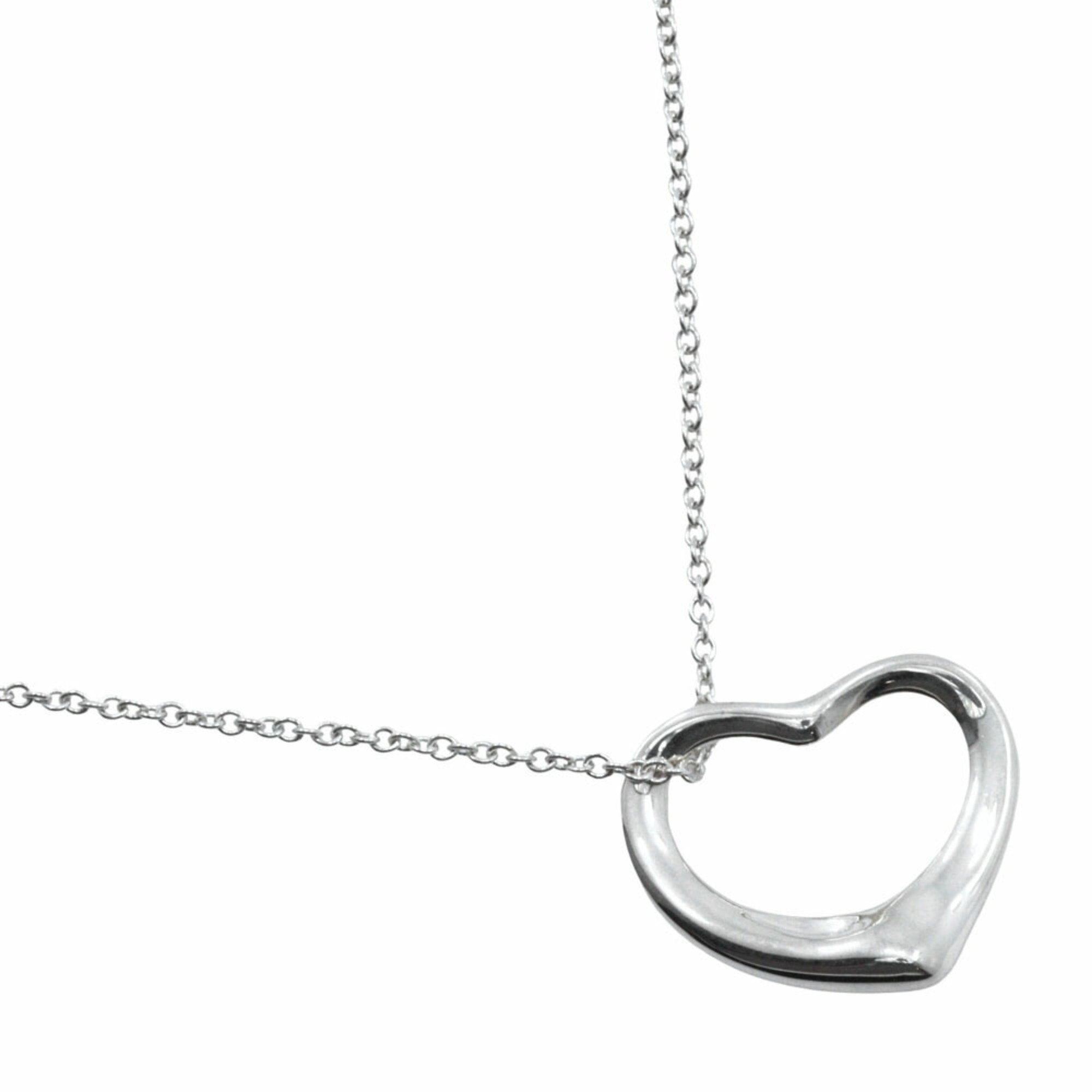 Open Heart Pendant Necklace Sterling Silver 25mm