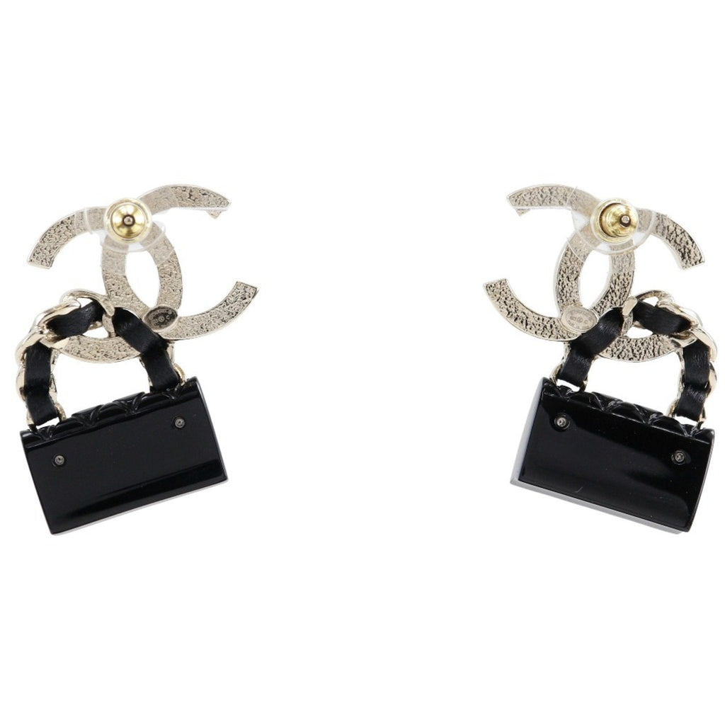 CC Logo Earrings Silver-Tone Metal