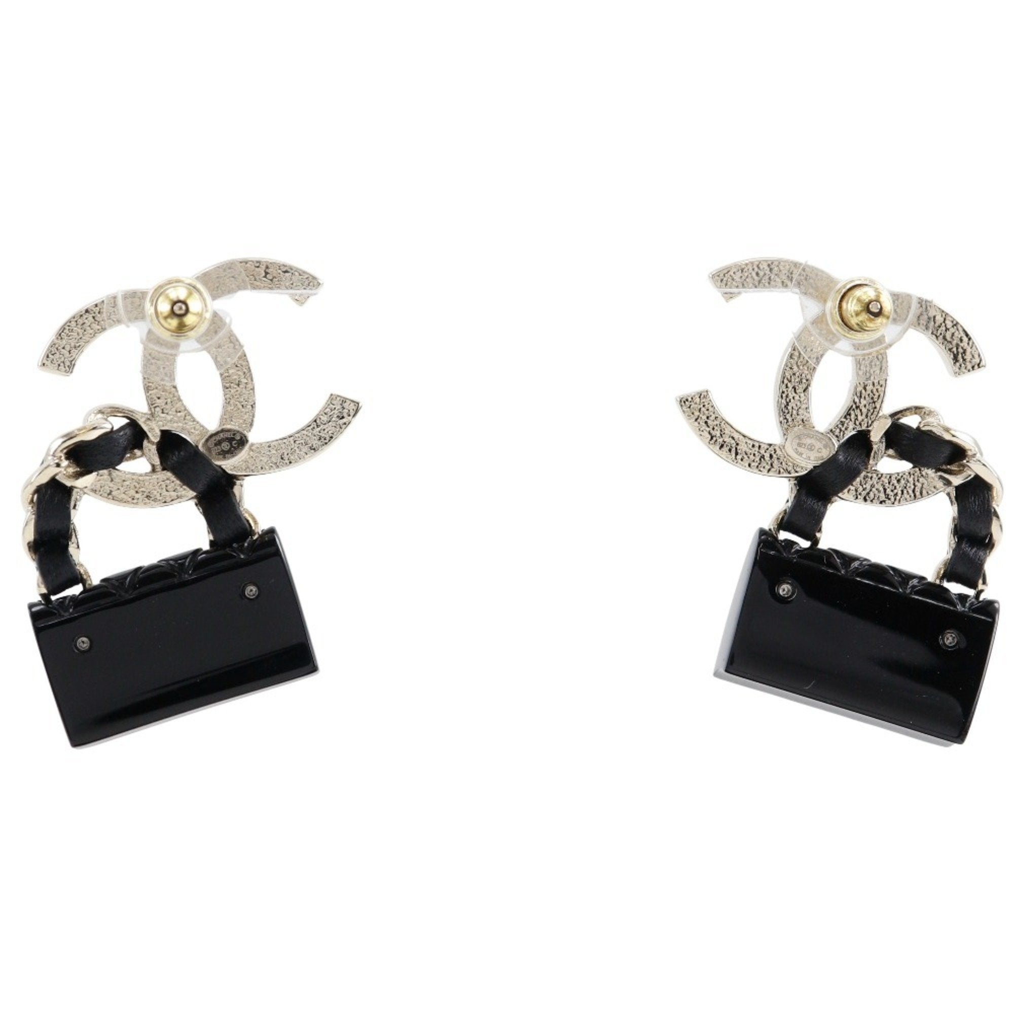 CC Logo Earrings Silver-Tone Metal