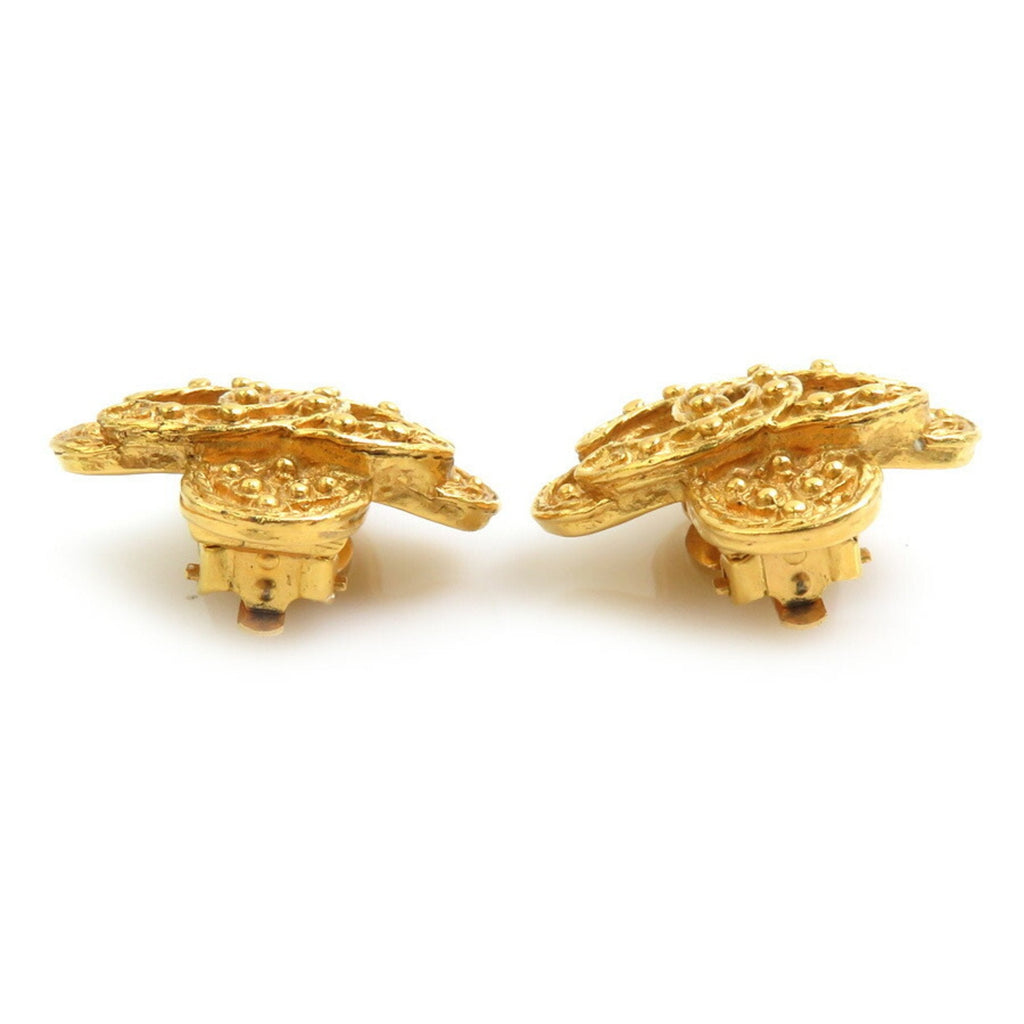 CC Logo Clip-On Earrings Gold-Tone Metal Gold-Tone Metal