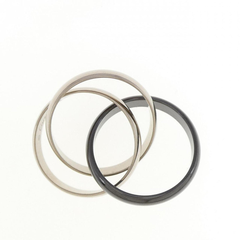 Trinity Ring 18K White Gold and Ceramic