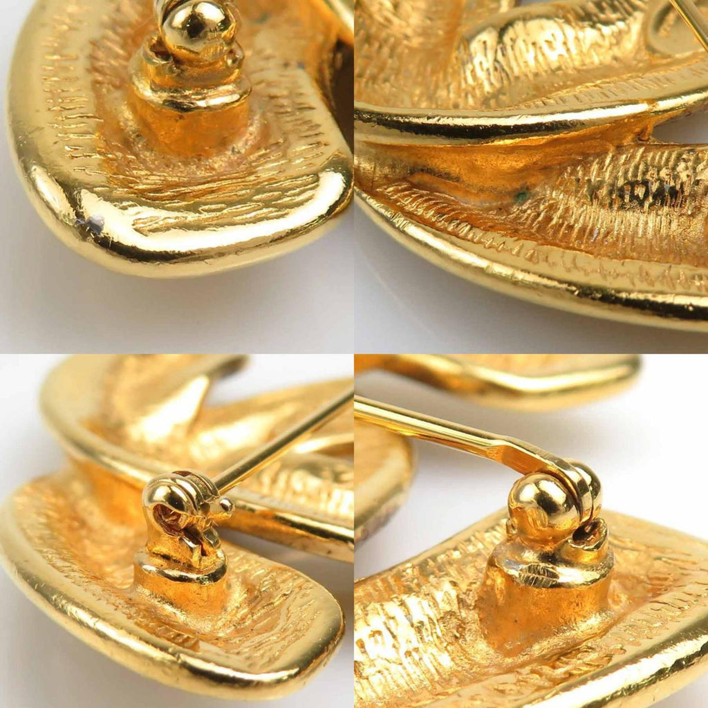CC Logo Brooch Gold-Tone Metal