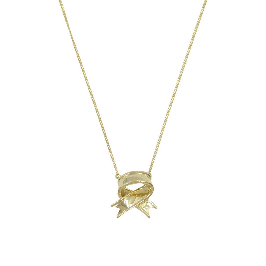 Ribbon Pendant Necklace 18K Yellow Gold
