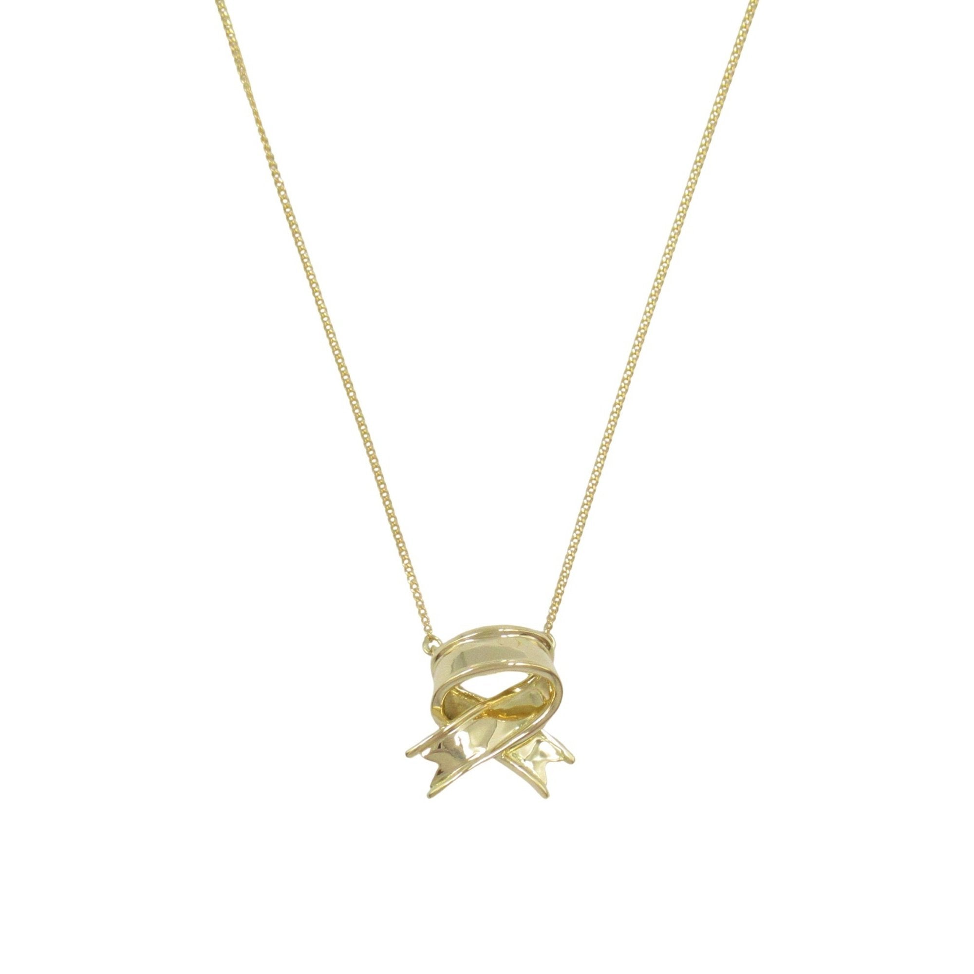 Ribbon Pendant Necklace 18K Yellow Gold