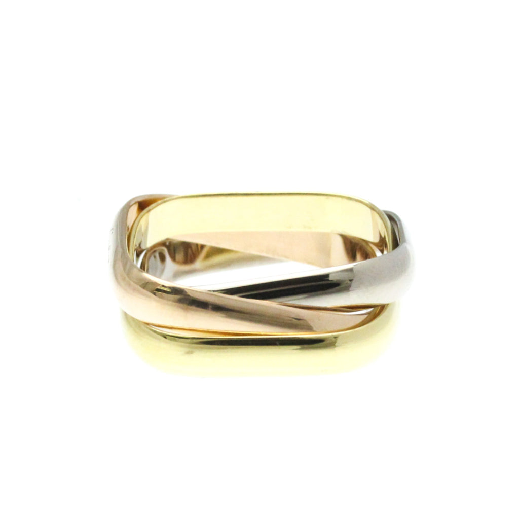 Vendome Louis Cartier Band Ring 18K Tricolor Gold