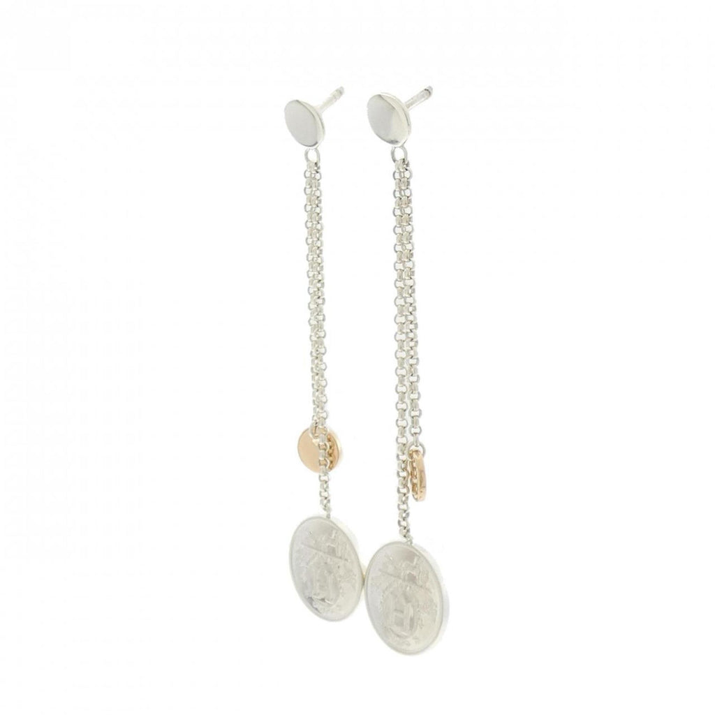 Earrings 18K Rose Gold and Sterling Silver