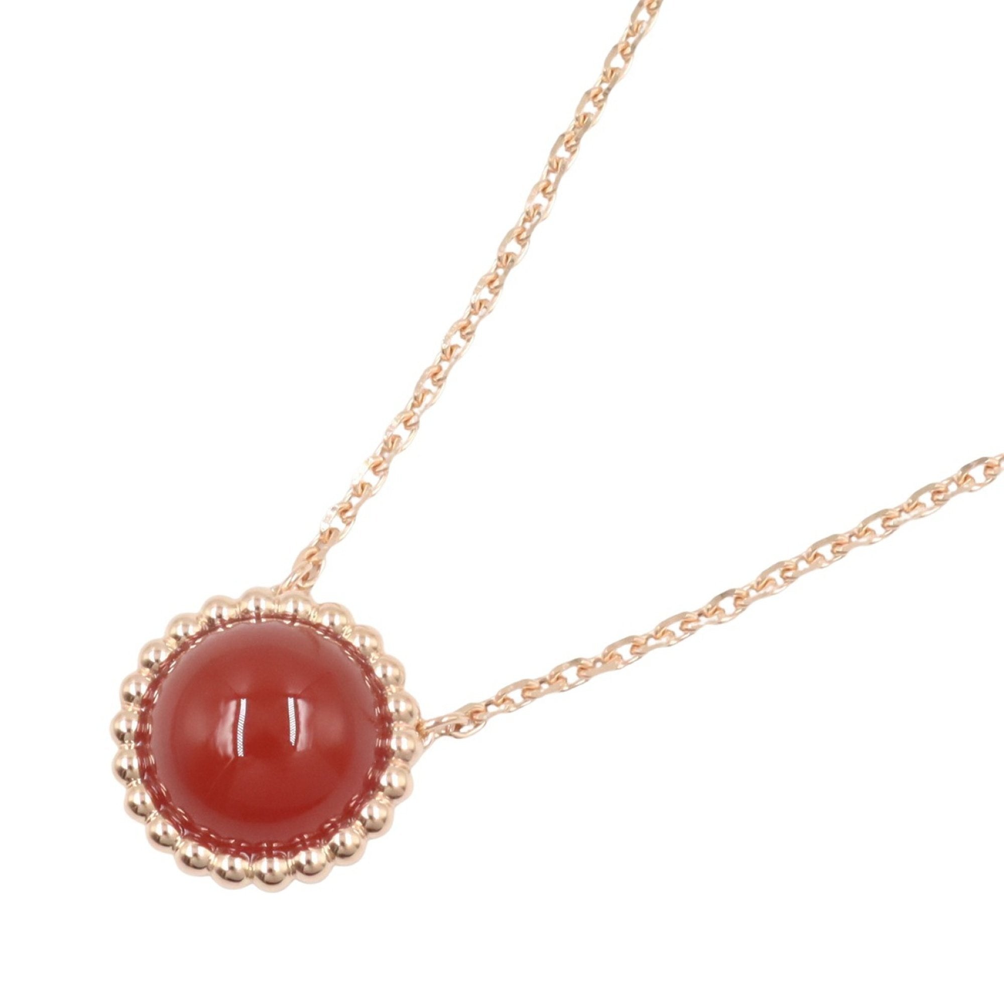 Pendant Necklace 18K Rose Gold and Carnelian