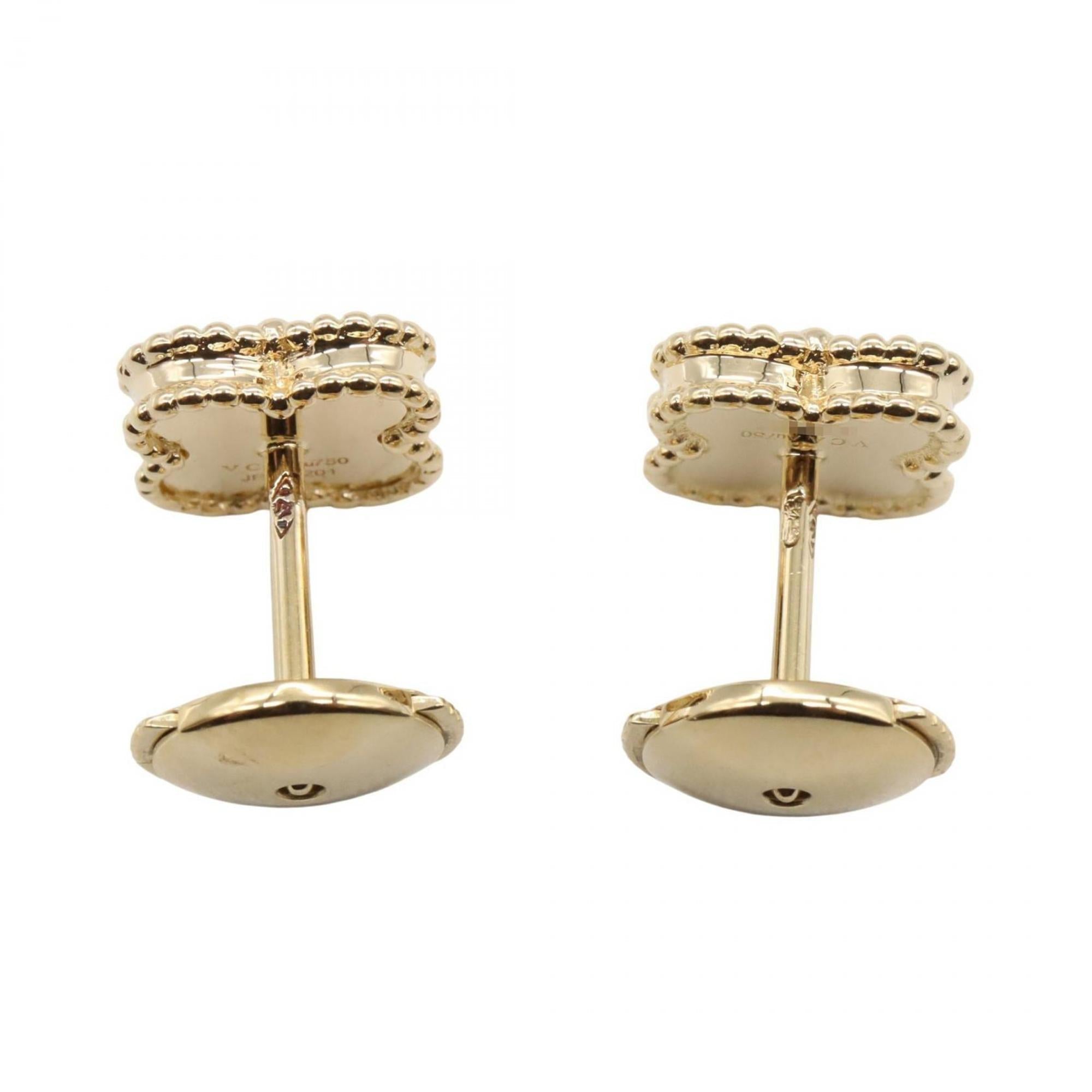 Sweet Alhambra Earrings 18K Yellow Gold and Onyx 18K Yellow Gold